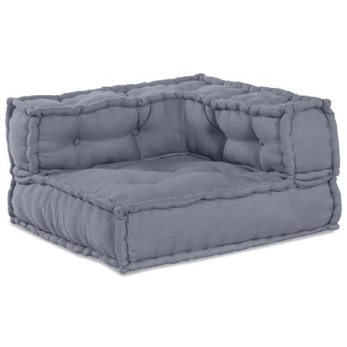 Модулен диван 4 pcs Сиво Текстил