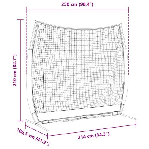 Помощно за голф тренировки Черно 250 x 106,5 x 210 см Полиестер
