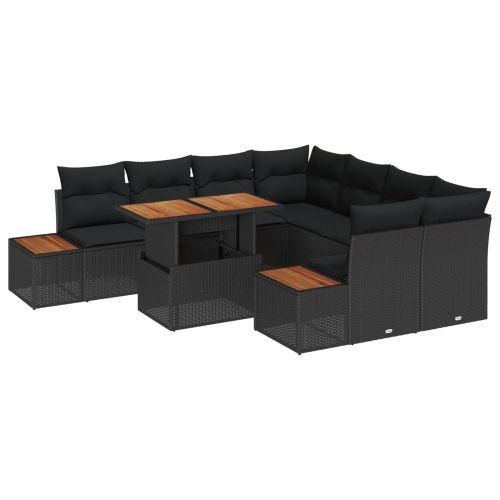 Комплект за хранене в градината 9 pcs Черен и кафяв