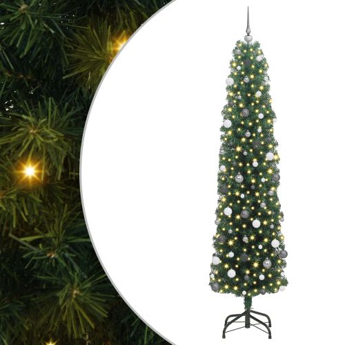 С изкуствено коледно дърво с 300 LED светодиода Зелен 240 cm