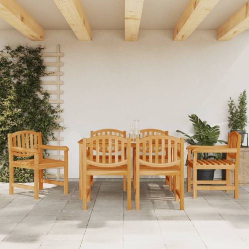 Градински столове, 6 бр, 58x59x88 см, тиково дърво масив