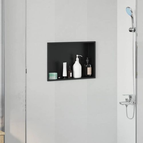Нишата за душ Черно 45 x 30 x 9,5 см Неръждаема стомана