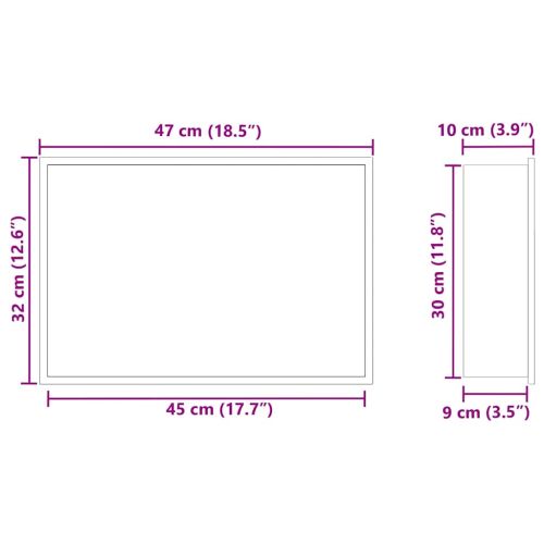 Нишата за душ Черно 45 x 30 x 9,5 см Неръждаема стомана