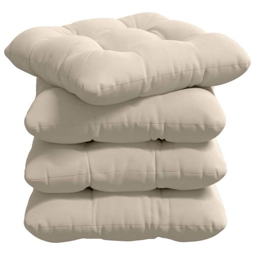 Възглавници за седалки 4 pcs Бежово 45 x 45 cm