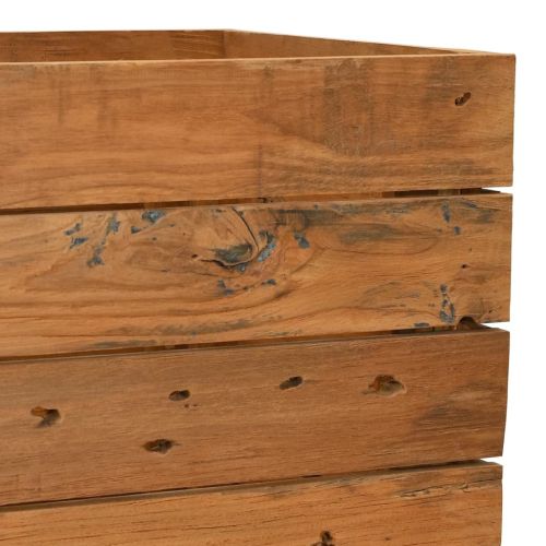 Повдигната леха 150x40x55 см рециклирано тиково дърво и стомана
