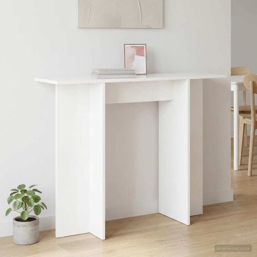 Конзолна маса Бяло 100 x 30 x 75 см Инженерна дървесина