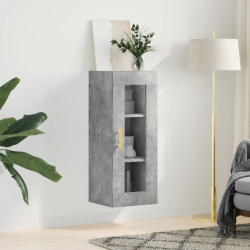 Стенен шкаф бетонно сив 34,5x34x90 см