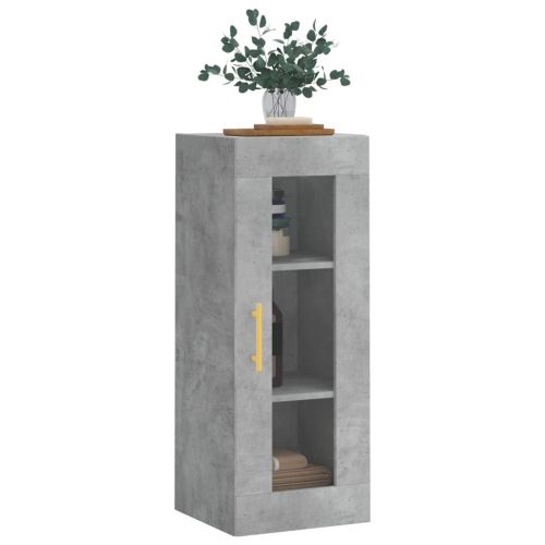 Стенен шкаф бетонно сив 34,5x34x90 см