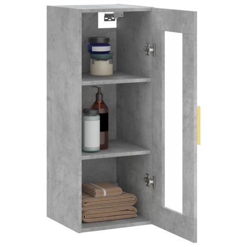 Стенен шкаф бетонно сив 34,5x34x90 см