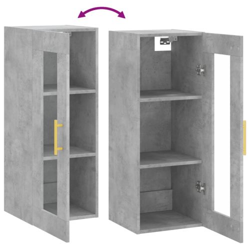 Стенен шкаф бетонно сив 34,5x34x90 см