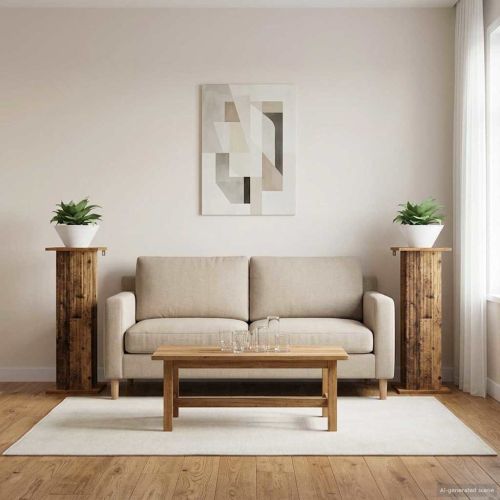 Стойка за растения 2 pcs Старо дърво 30,5 x 30 x 80,5 см