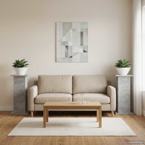 Стойка за растения 2 pcs Бетонно сиво 30,5 x 30 x 60,5 см