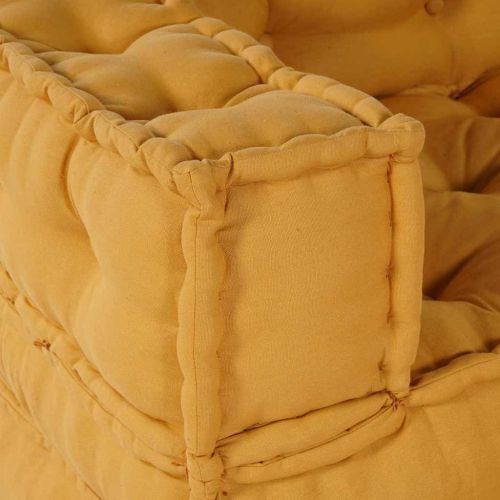 Модулен диван 2 pcs Жълто 140 x 70 x 56 см Текстил