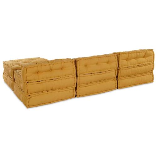 Модулен диван 4 pcs Жълто Текстил