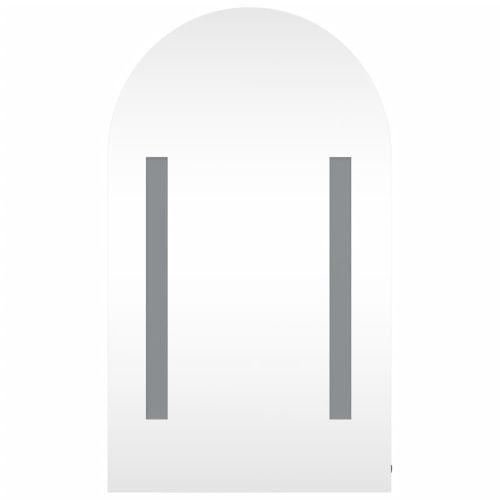 Огледален шкаф за баня с LED светлина дъговиден дъб 42x13x70 см