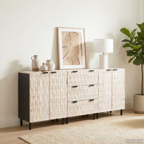Служебен шкаф 3 pcs Финал на бяло измиване 180 x 33 x 75 см
