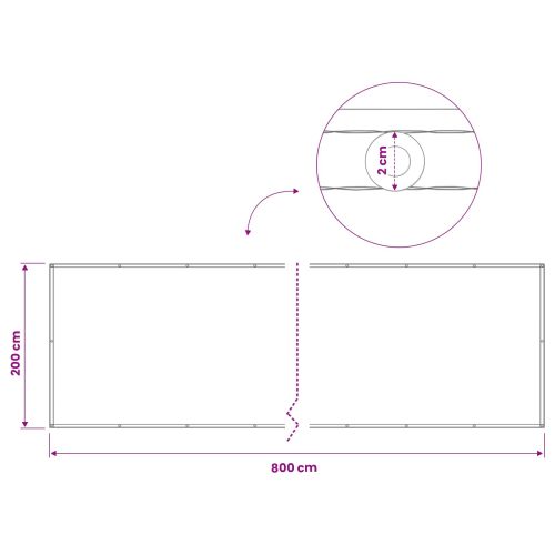 Прозорец за балкон 200 x 800 см Тъкан с PU покритие