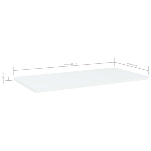 Рафтове за етажерка, 4 бр, бели, 60x30x1,5 см, ПДЧ