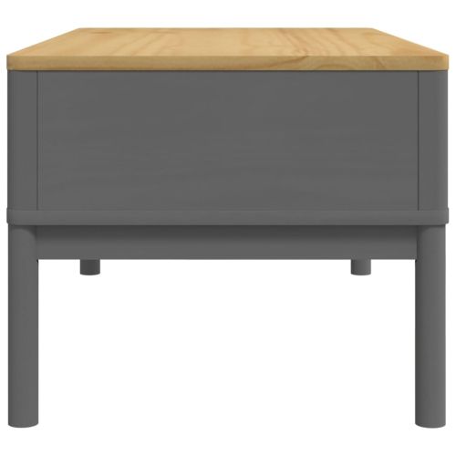 Кафе маса FLORO, сива, 99x55,5x45 см, борово дърво масив