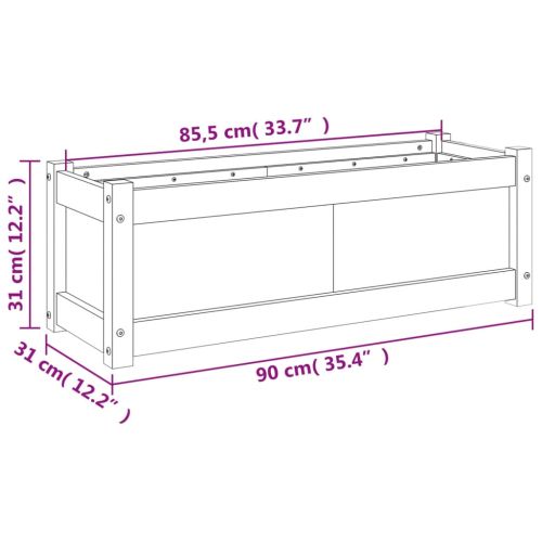 Градински сандък, 90x31x31 см, импрегнирана борова дървесина