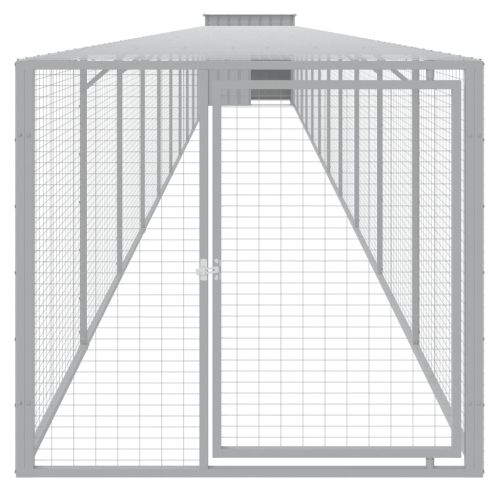 Клетка за пилета с волиера светлосива 110x1221x110 см стомана