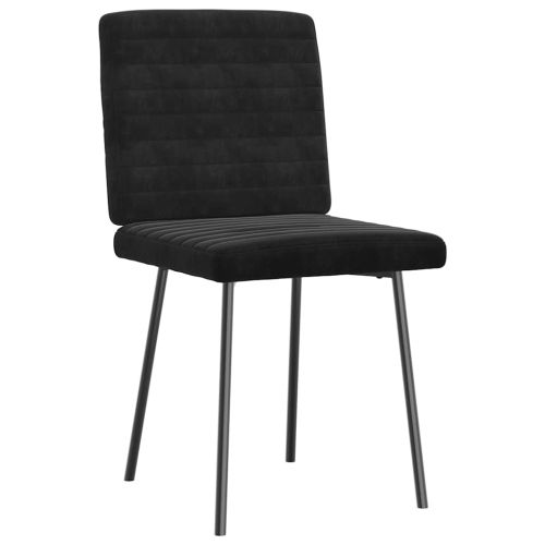 Трапезни столове, 4 бр, черни, кадифе