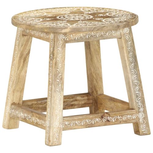 287445 Hand-painted Stool 38x38x35 cm Solid Mango Wood