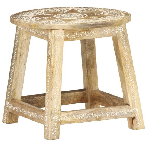 287445 Hand-painted Stool 38x38x35 cm Solid Mango Wood