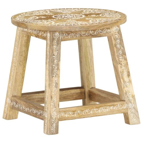 287445 Hand-painted Stool 38x38x35 cm Solid Mango Wood