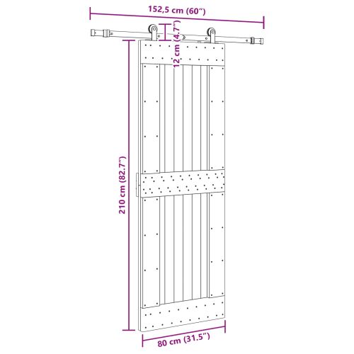 Преплъзваща се врата NARVIK 80 x 210 см (152,5 см)