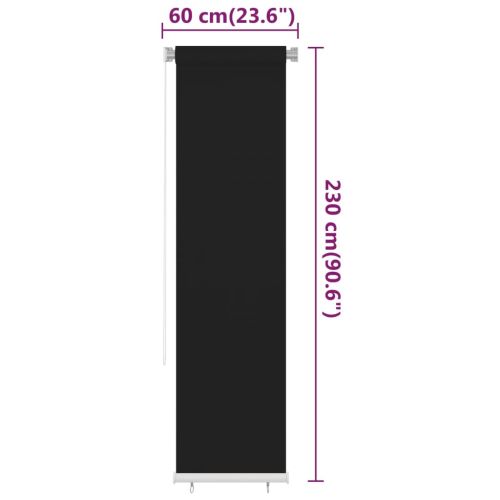 Външна роло щора, 60x230 см, черна, HDPE