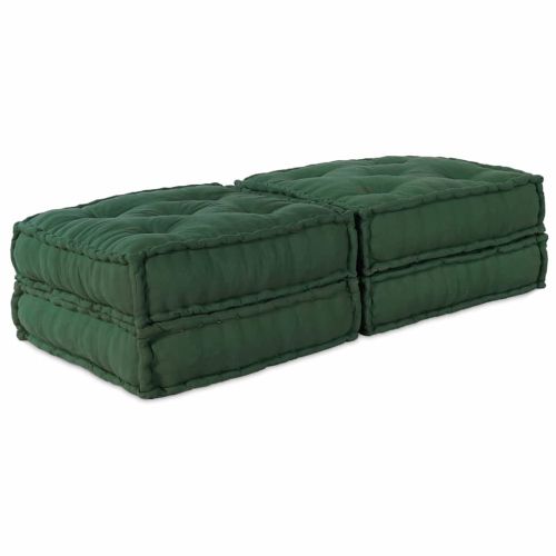 Модулен диван 2 pcs Зелено 140 x 70 x 36 см Текстил