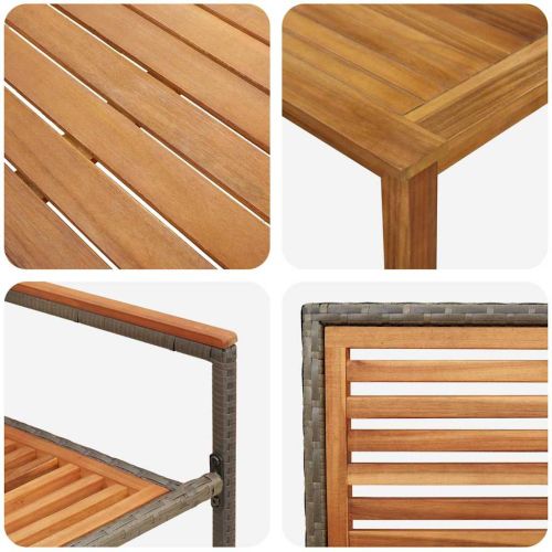 Комплект за хранене в градината 7 pcs Сив