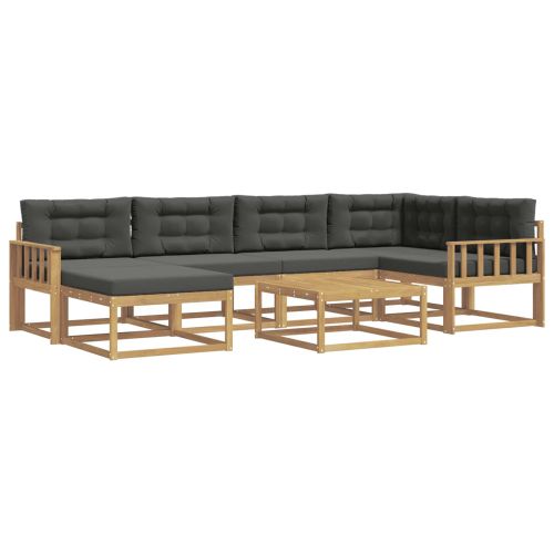 Комплект дивани за открито 7 pcs Бяло и антрацит