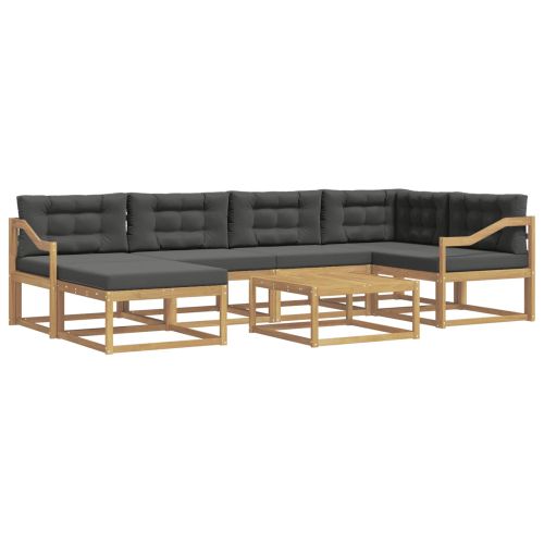 Комплект дивани за открито 7 pcs Бяло и антрацит