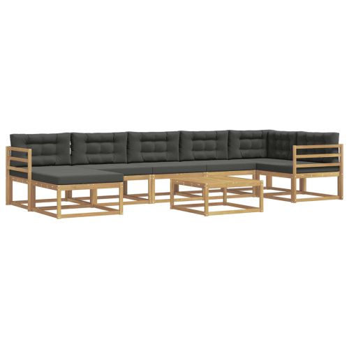Комплект дивани за открито 8 pcs Бяло и антрацит
