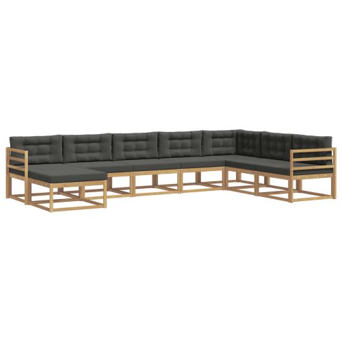 Комплект дивани за открито 8 pcs Бяло и антрацит