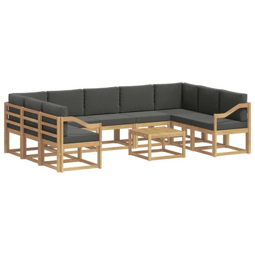 Комплект дивани за открито 10 pcs Бяло и антрацит