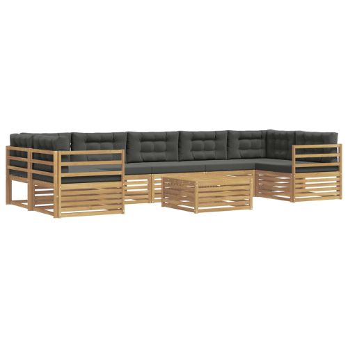 Комплект дивани за открито 8 pcs Бяло и антрацит