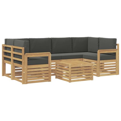 Комплект дивани за открито 7 pcs Бяло и антрацит Полиестер
