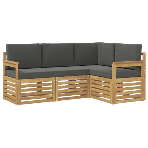 Комплект дивани за открито 4 pcs Бяло и антрацит