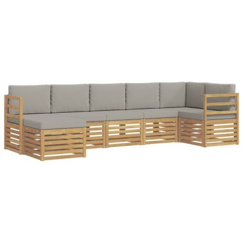 Комплект дивани за открито 7 pcs Бяло и светлосиво