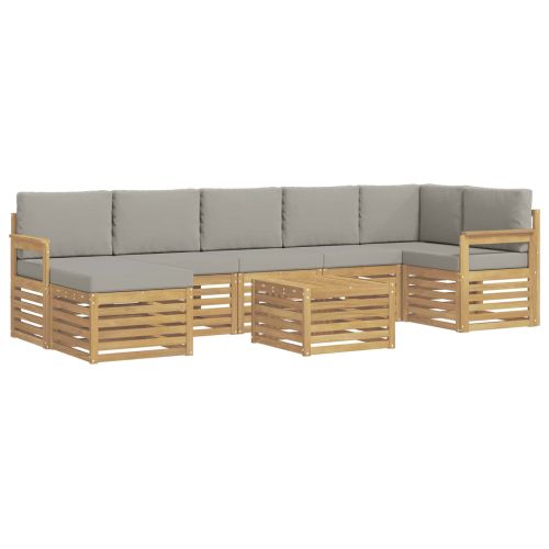 Комплект дивани за открито 7 pcs Бяло и светлосиво