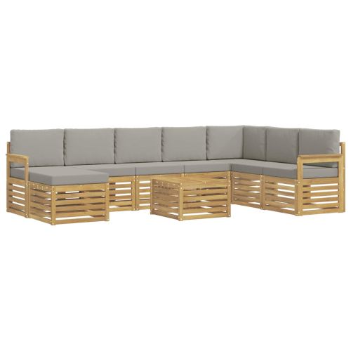 Комплект дивани за открито 7 pcs Бяло и светлосиво