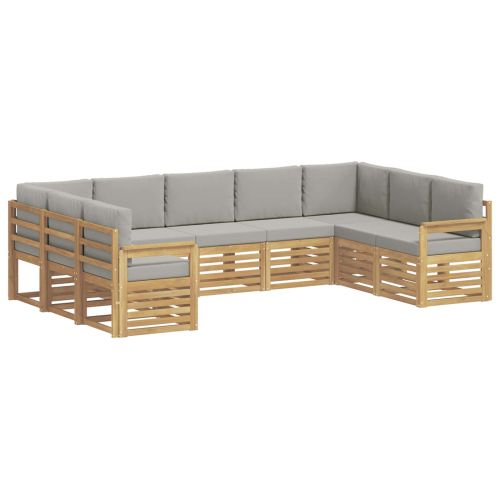 Комплект дивани за открито 7 pcs Бяло и светлосиво