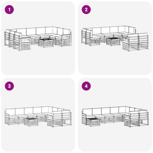 Комплект дивани за открито 8 pcs Бяло и антрацит