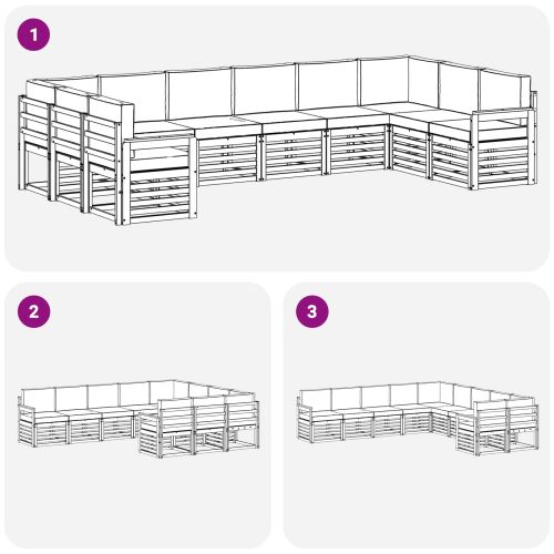 Комплект дивани за открито 7 pcs Бяло и антрацит