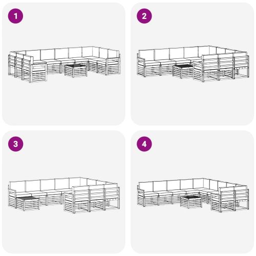 Комплект дивани за открито 8 pcs Бяло и антрацит