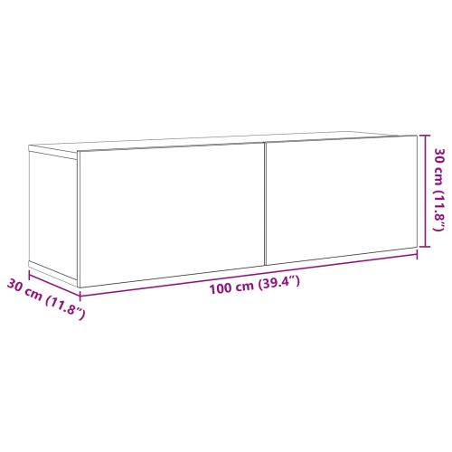 Комплект ТВ шкаф 5 pcs 100 x 30 x 30 cm Черен дъб