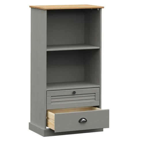Етажерка за книги VIGO сива 60x35x114,5 см бор масив